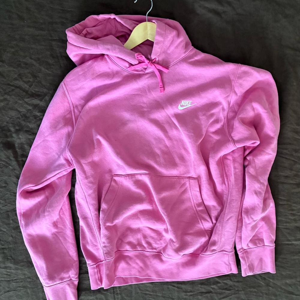 Vintage 90s Nike Men's Pink Hoodie Sweater